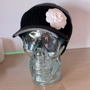 Customized Beanie Camellia FLOWER Visor Hat Knit Cap